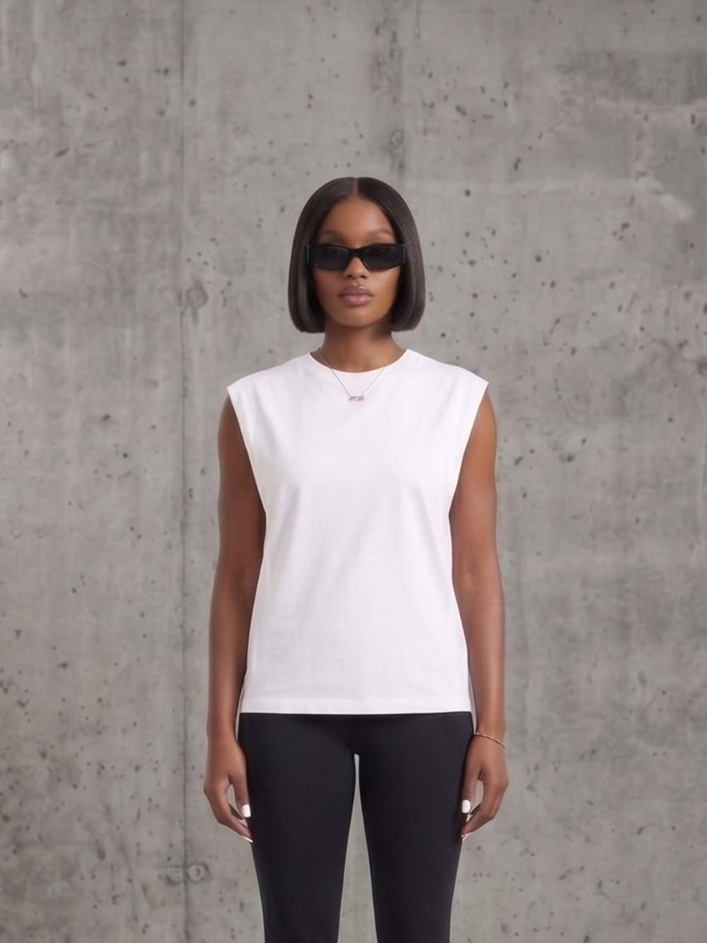 Vest / White / Oversized / 100% Cotton / 260GSM