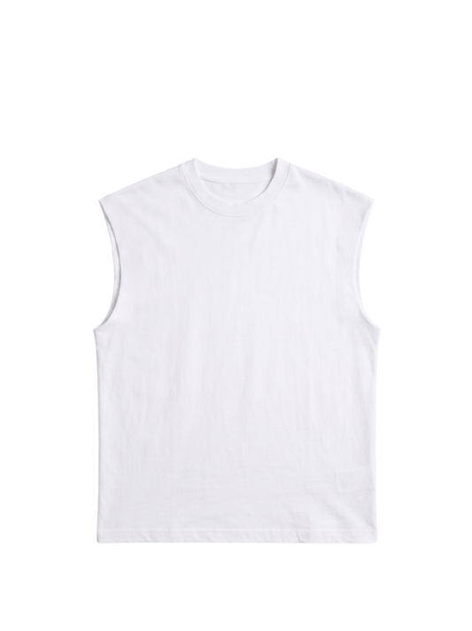 Vest / White / Oversized / 100% Cotton / 260GSM