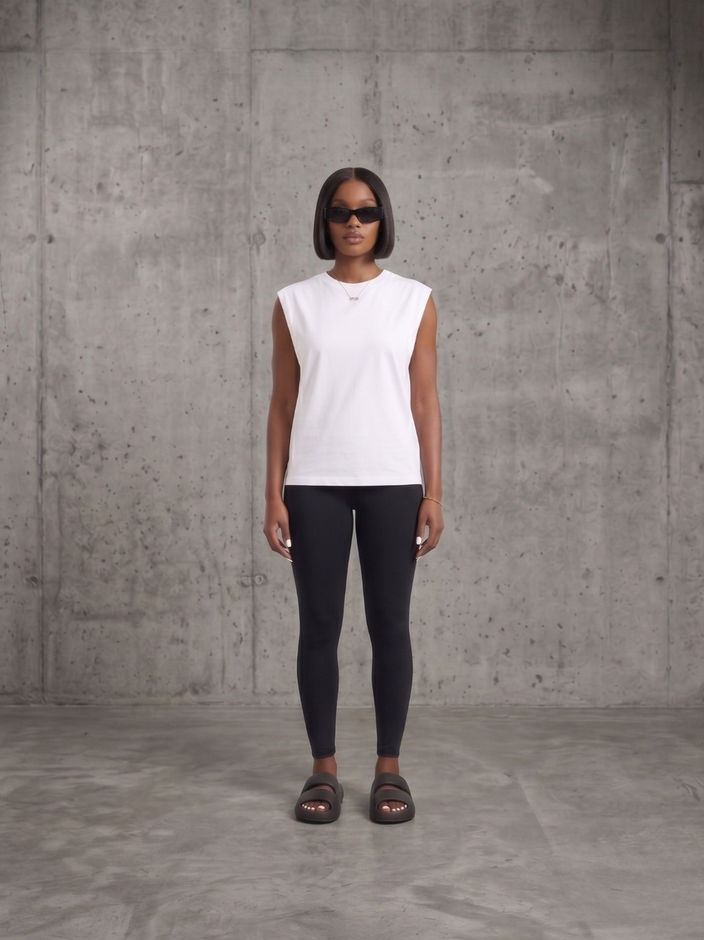 Vest / White / Oversized / 100% Cotton / 260GSM